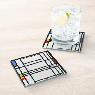 Dessous-de-verre En Verre Piet Mondrian, Composition 10