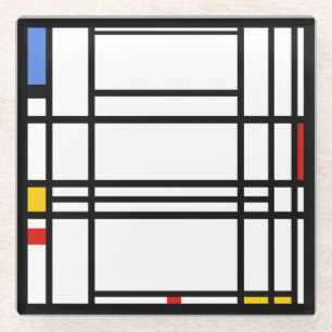 Dessous-de-verre En Verre Piet Mondrian, Composition 10