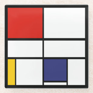 Dessous-de-verre En Verre Piet Mondrian, composition C
