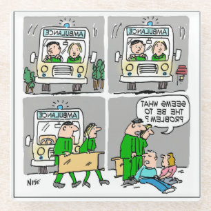 Dessous-de-verre En Verre Pilote d'ambulance ou paramètre