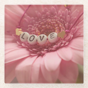 Dessous-de-verre En Verre Pink Daisy Love