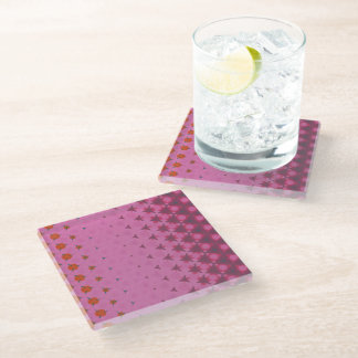 Dessous-de-verre En Verre Pink Geometric design Coaster