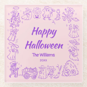Dessous-de-verre En Verre Pink violet Quirky Main Drabbles Halloween