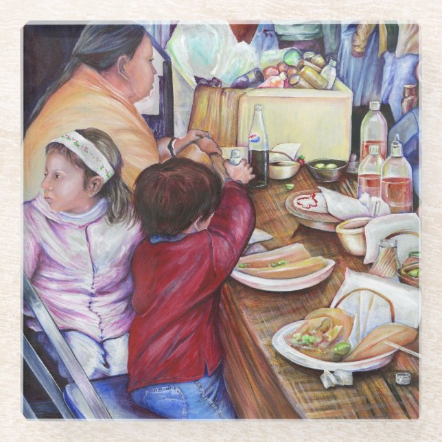 Dessous-de-verre En Verre Pique-nique agréable, Mexique (Devant)