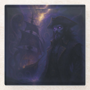 Dessous-de-verre En Verre Pirate Astral dans la lumière d'améthyste