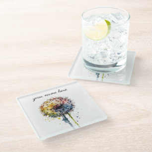 Dessous-de-verre En Verre Pissenlit Arc-en-ciel, sur mesure