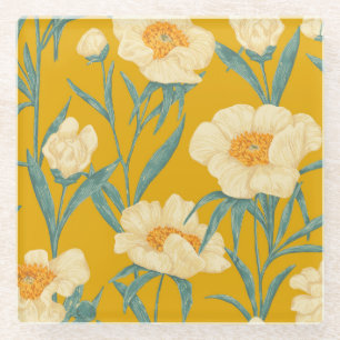 Dessous-de-verre En Verre Pivoine Claire de Lune Vintage