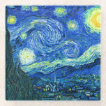 Dessous-de-verre En Verre PixDezines Van Gogh Nuit / St. Roi<br><div class="desc">Le célèbre tableau de Van Gogh,  "La Nuit étoilée". Peint pendant son séjour à l'asile de Saint Rémy dans les années 1880,  van Gogh dépeignait les collines ondulantes et les cyprès qu'il voyait depuis sa fenêtre.  Numériquement amélioré par PixDezines.Copyright © 2008-2016 PixDezines.com™ et PixDezines™ sur zazzle.com. Tous droits réservés.</div>