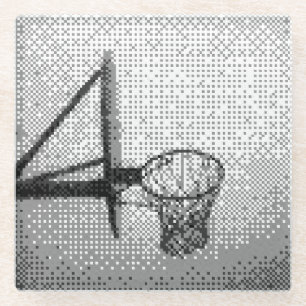 Dessous-de-verre En Verre pixel art basket-ball