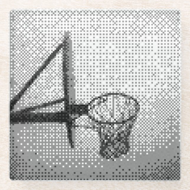 Dessous-de-verre En Verre pixel art basket-ball (Devant)
