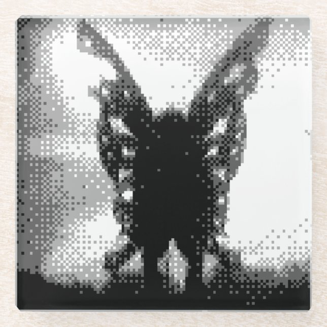 Dessous-de-verre En Verre pixel art mothman (Devant)