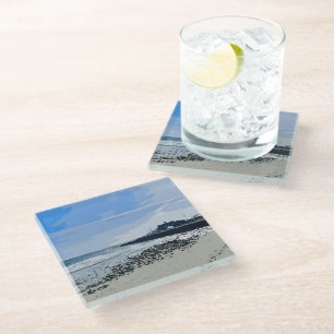 Dessous-de-verre En Verre Plage de la ville de Narragansett Rhode Island Pei