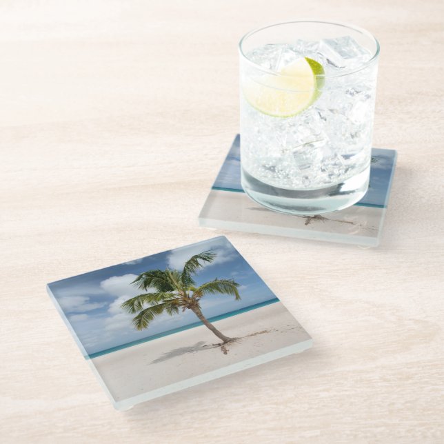 Dessous-de-verre En Verre Plages tropicales | Eagle Beach, Aruba (Incliné)