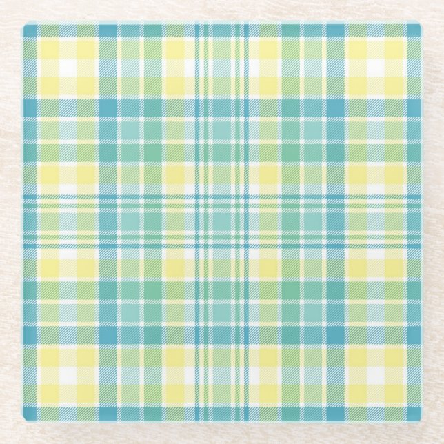 Dessous-de-verre En Verre Plaid en pastel (Devant)