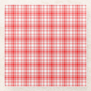 Dessous-de-verre En Verre Plaid rouge