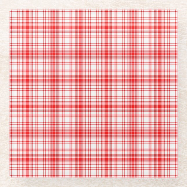 Dessous-de-verre En Verre Plaid rouge (Devant)