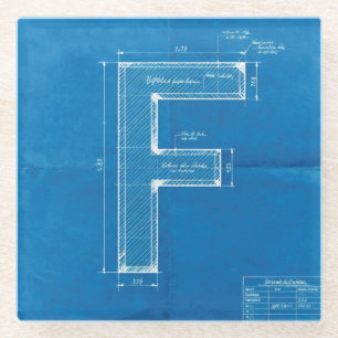 Dessous-de-verre En Verre Plan lettre monogrammée F