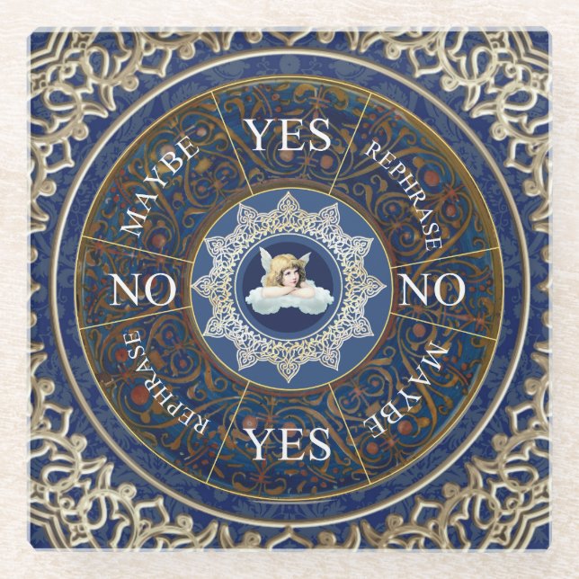 Dessous-de-verre En Verre Planche à Pendule Diviser Jeu Angel Bleu (Devant)