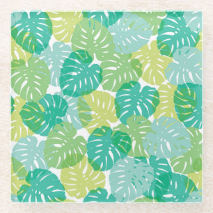 Dessous-de-verre En Verre Plante de fromage exotique : Monstère tropicale