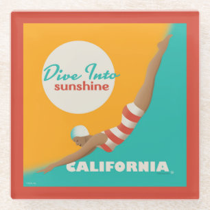 Dessous-de-verre En Verre Plongez Dans Le Soleil Californie