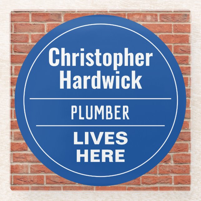 Dessous-de-verre En Verre Plumber Plumber Wall Style Plaque Dessous de verre (Devant)