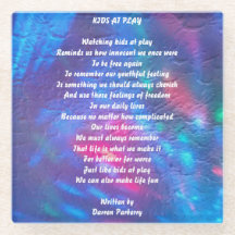 Poème "Kids at Play" - Dessous de verre