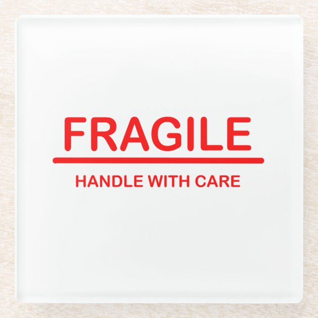 Dessous-de-verre En Verre Poignée fragile avec soin (Devant)