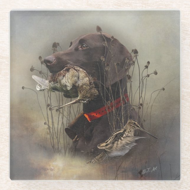 Dessous-de-verre En Verre Pointeurs allemands à poils courts (Devant)