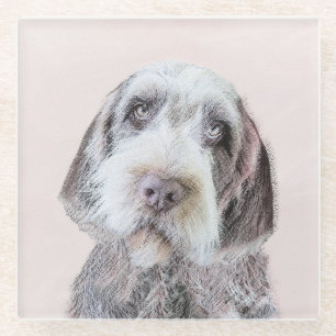 Dessous-de-verre En Verre Pointing à poils durs Peinture Griffon - Art Chien