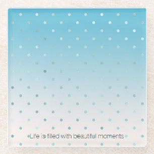 Dessous-de-verre En Verre Points Glam Aqua Ombre