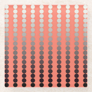 Dessous-de-verre En Verre Points satinés - corail et étain