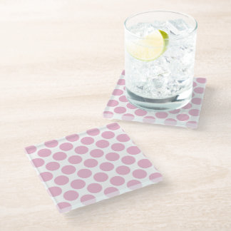 Dessous-de-verre En Verre Pois de rose de sucrerie de coton