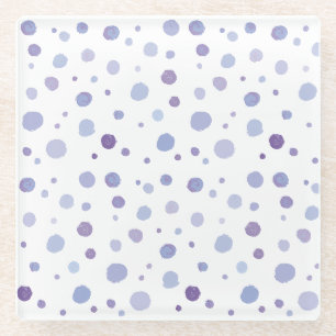 Dessous-de-verre En Verre pois peints à la main