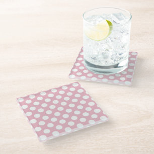 Dessous-de-verre En Verre Pois roses, Motif Pointe Polka, Points, Pointe