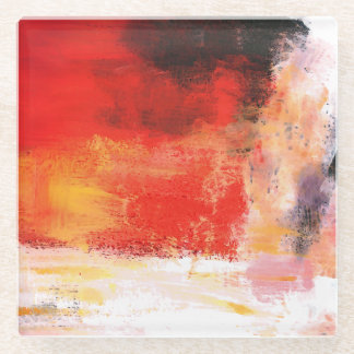 Dessous-de-verre En Verre Polar rouge - Peinture artistique Abstraite