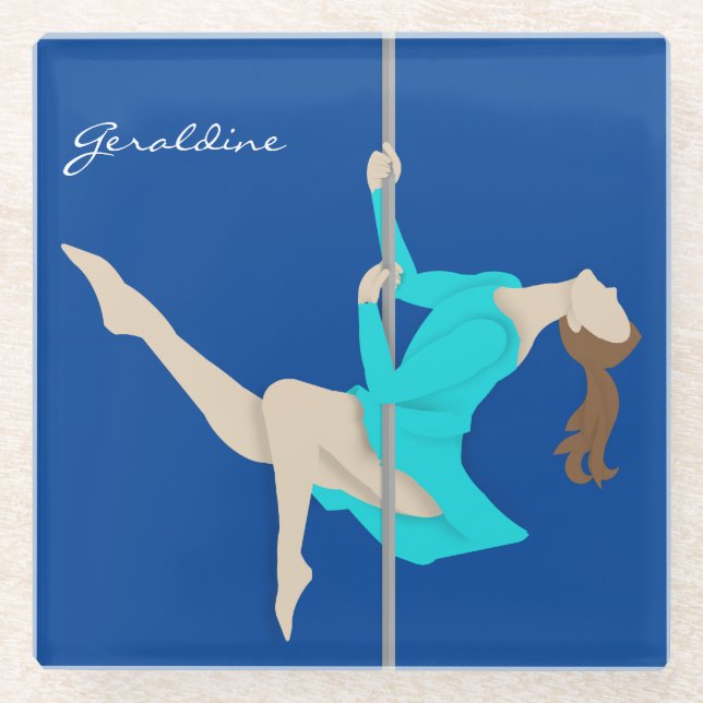 Dessous-de-verre En Verre Pole Fitness (Devant)