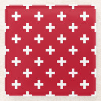 Polka blanche croise sur rouge