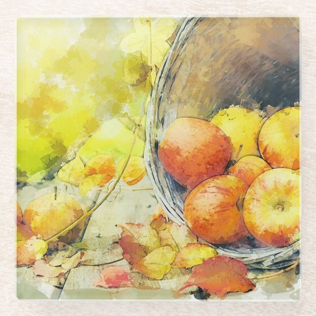 Dessous-de-verre En Verre Pommes (Devant)