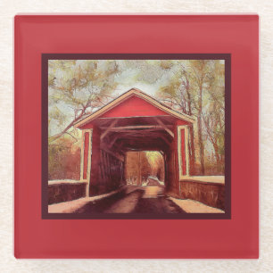 Dessous-de-verre En Verre Pont couvert Ashland du Delaware