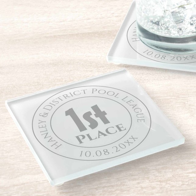 Dessous-de-verre En Verre Pool Team Pool League 1er prix Trophée Prix (Créateur téléchargé)