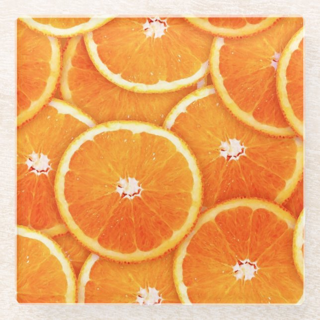 Dessous-de-verre En Verre Pop Art Tangerine Slices (Devant)