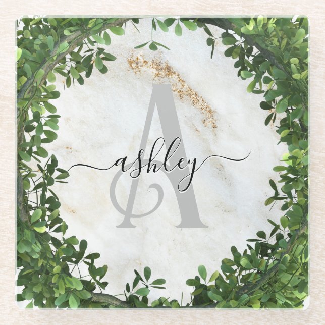 Dessous-de-verre En Verre Porte - clé personnalisé unique avec thème botaniq (Devant)