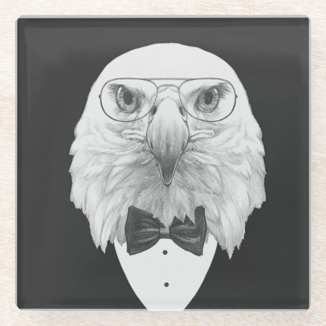 Dessous-de-verre En Verre Portrait chic d'Eagle (Devant)