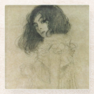 Dessous-de-verre En Verre Portrait d'une jeune femme, 1896-97