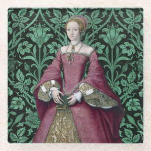 Dessous-de-verre En Verre Portrait Princesse Elizabeth Tudor, Reine