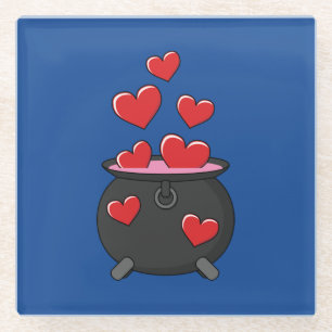 Dessous-de-verre En Verre Potion d'amour des coeurs