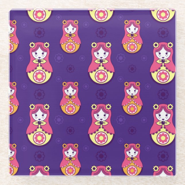 Dessous-de-verre En Verre Poupées d'imbrication (Devant)