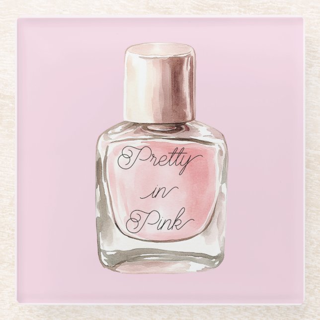 Dessous-de-verre En Verre Pretty in Pink Nail Polish (Devant)