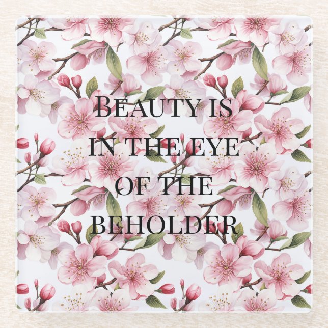 Dessous-de-verre En Verre Pretty Pink Cherry Blossom Flowers (Devant)