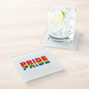 Dessous-de-verre En Verre Pride lgbt lgbtq queer gay rainbow couleurs rétro
